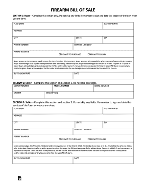 Maine Firearm Bill of Sale