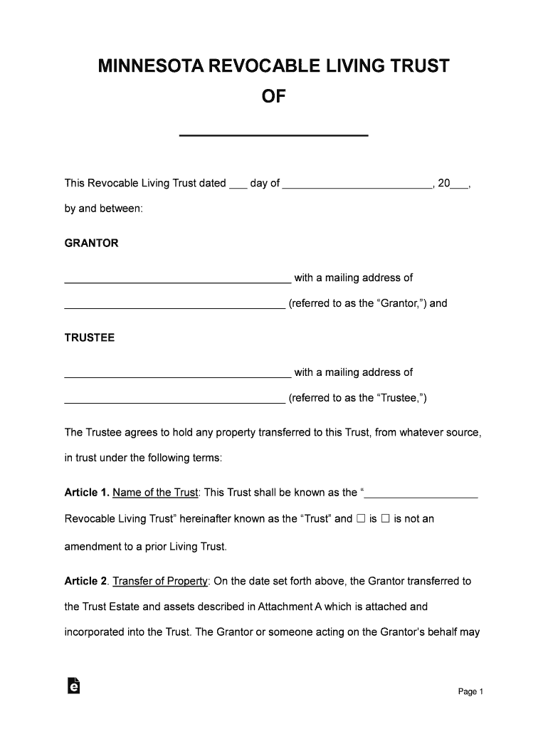 Revocable Living Trusts: Everything You Need To Know Preview on Page 1