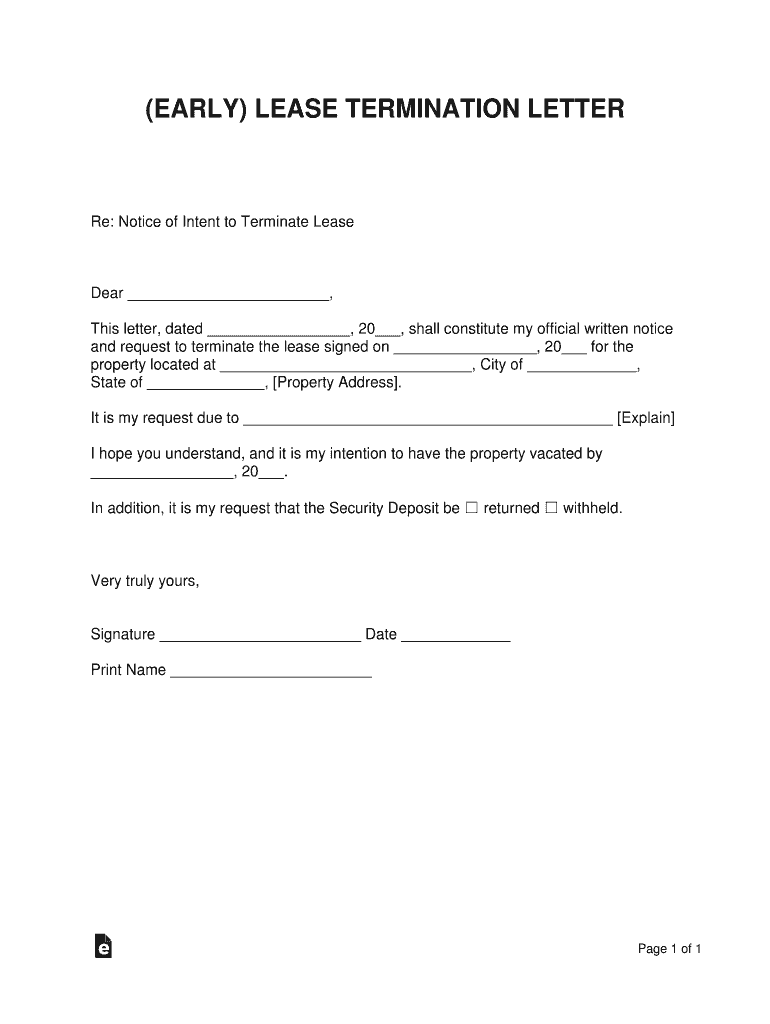 equipment lease termination letter Preview on Page 1