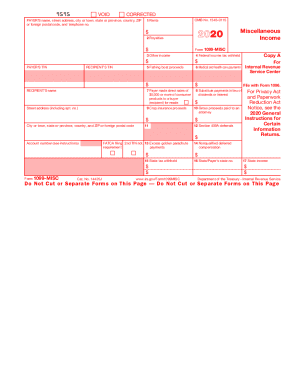 2020 Form IRS 1099-MISC Fill Online, Printable, Fillable, Blank - pdfFiller