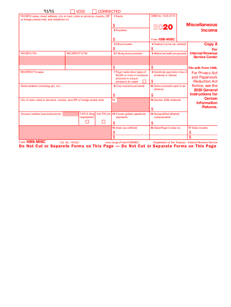 2020 Form Irs 1099 Misc Fill Online Printable Fillable Blank Pdffiller
