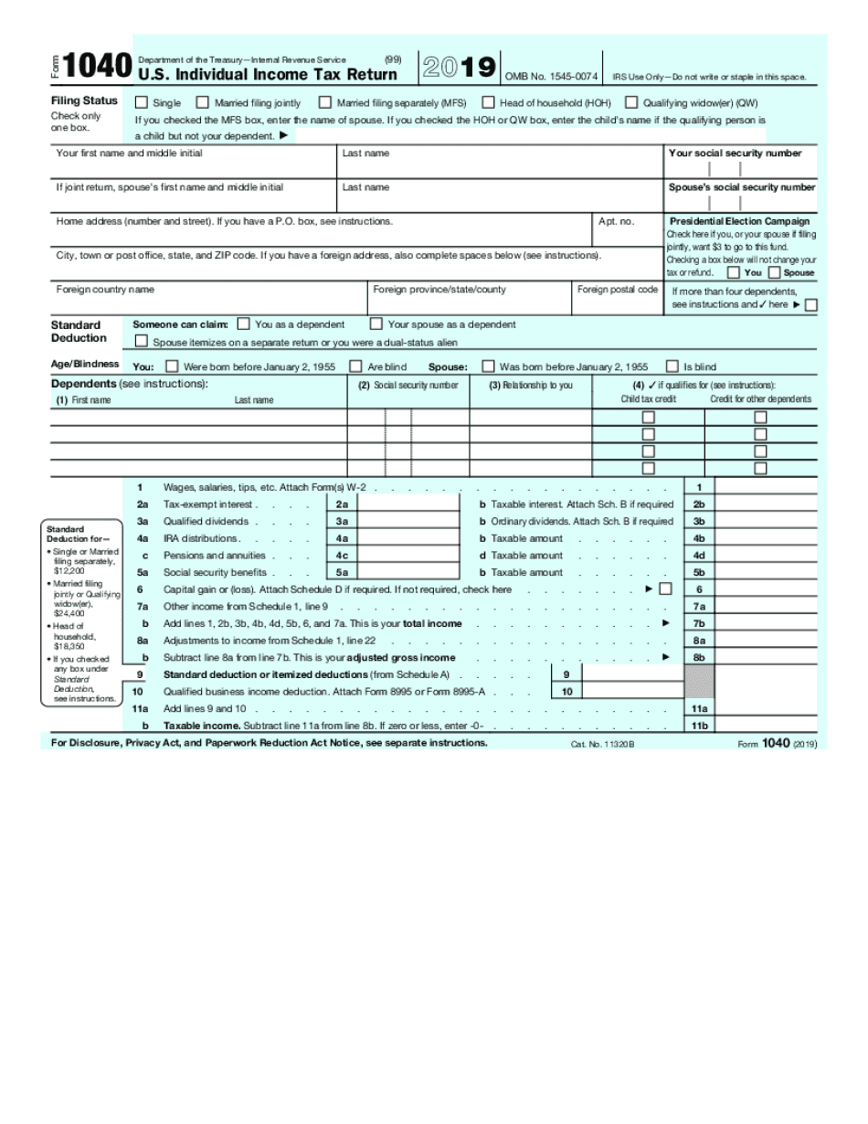 form 1040ez 2018 - Fill Online, Printable, Fillable Blank | 2019-form