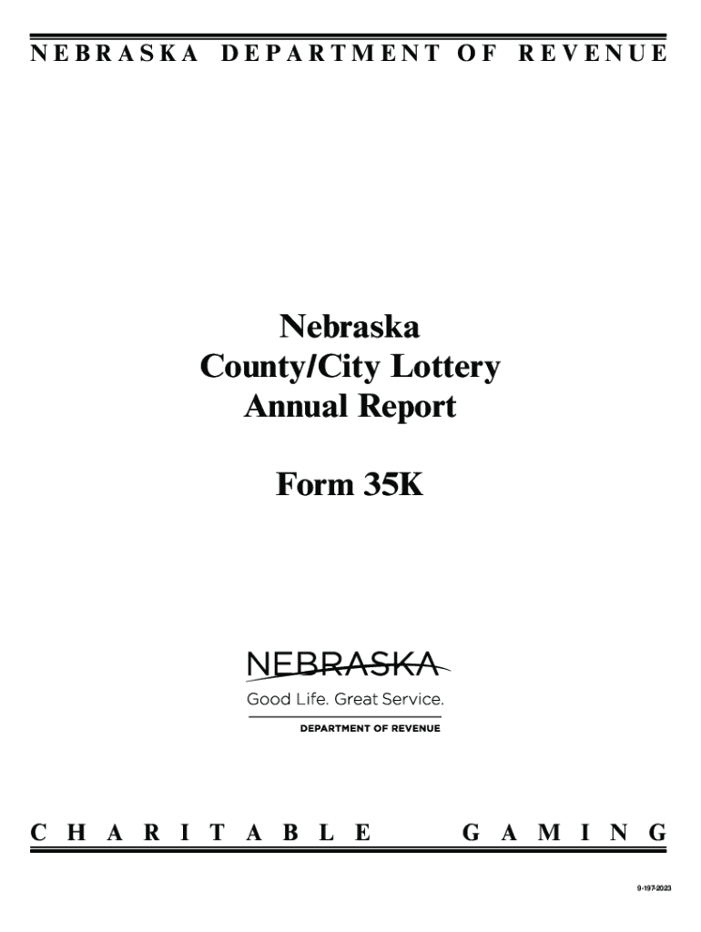 Nebraska County City Lottery Annual Report Form 35K Preview on Page 1