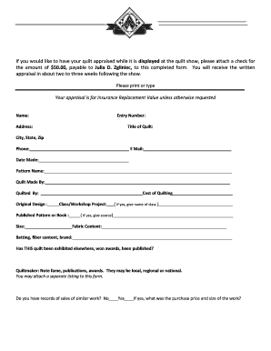 Quilt Application for the Seven Sisters Quilt Show - aqgcc