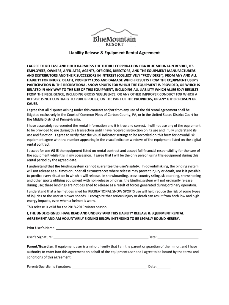 Blue mountain waiver Fill out & sign online DocHub