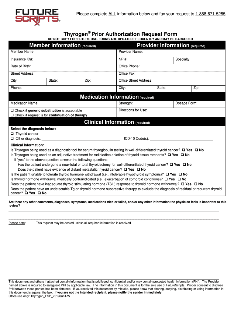 Fillable Online Prior Authorization Request Form Fax Email Print ...