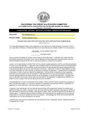 Fillable Online 2013 Competitive 9% Application for Low-Income Housing ...