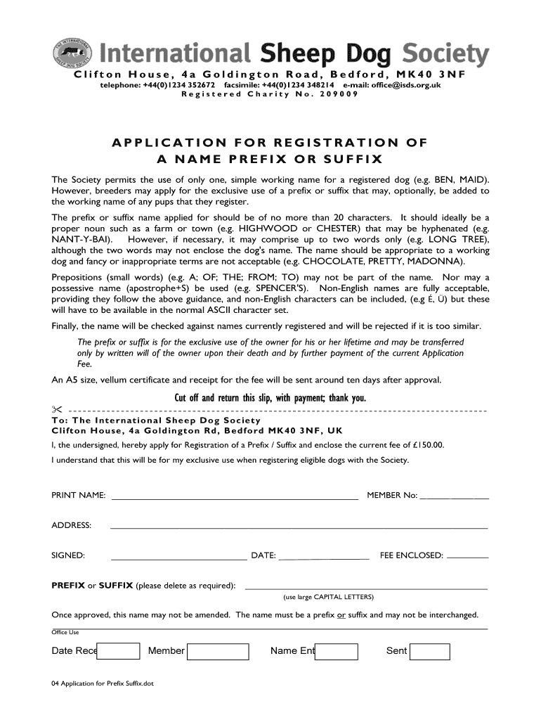 Fillable Online Prefix and Suffix Application Form.pdf Fax Email Print ...