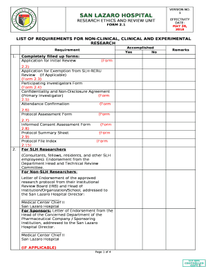 Human Subjects Research Applications and Forms