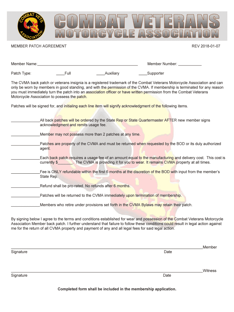 MEMBER PATCH AGREEMENT REV 2018-01-07 Member Preview on Page 1