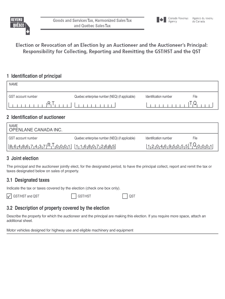 Fillable Online QST Tax Form - English Fax Email Print - pdfFiller