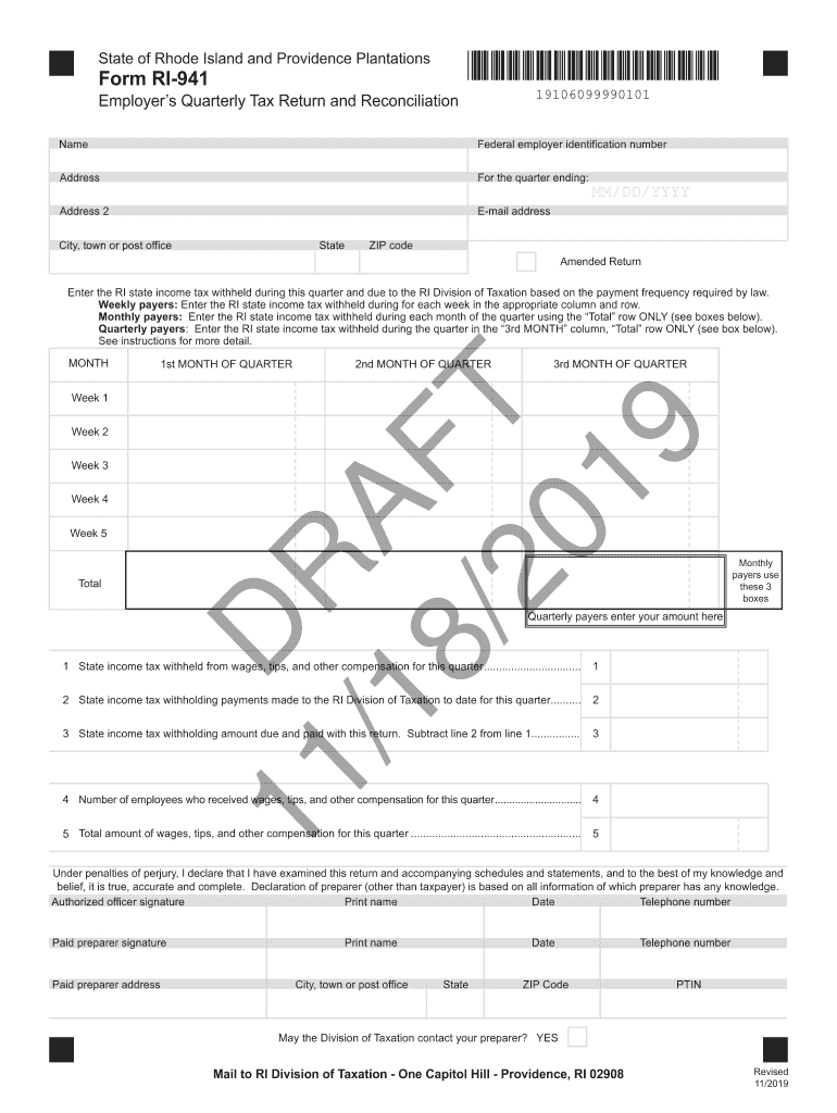 Fillable Online State of Rhode Island Division of TaxationWithholding