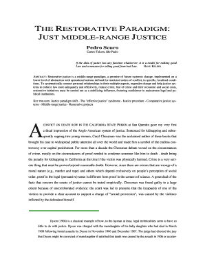 Fillable Online Restorative justice a new paradigm or aHomework Sample ...