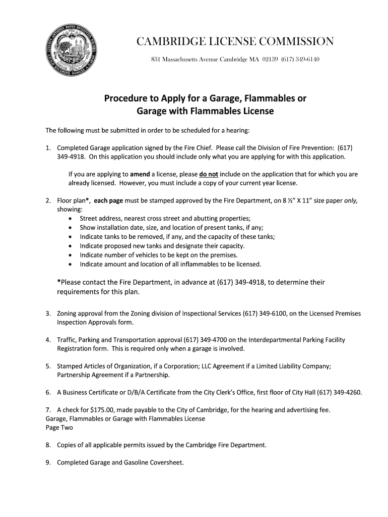 Fillable Online Inspectional Services City of Cambridge