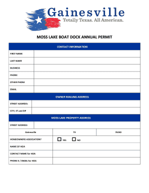 moss lake boat permit
