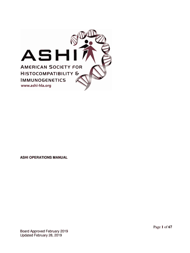 Fillable Online ASHI OPERATIONS MANUAL Fax Email Print - pdfFiller