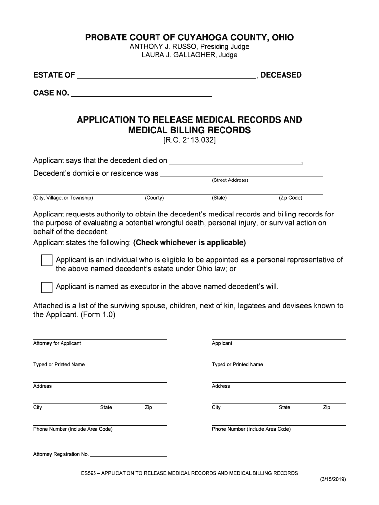 probate court of cuyahoga county, ohio certificate of service of Preview on Page 1