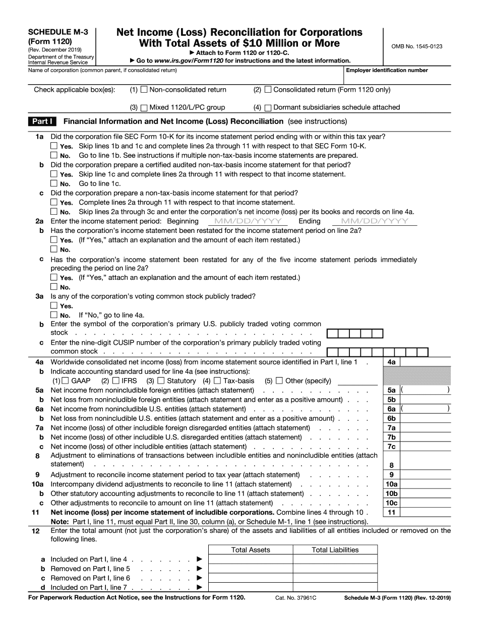 Form 1120 (Schedule M-3)