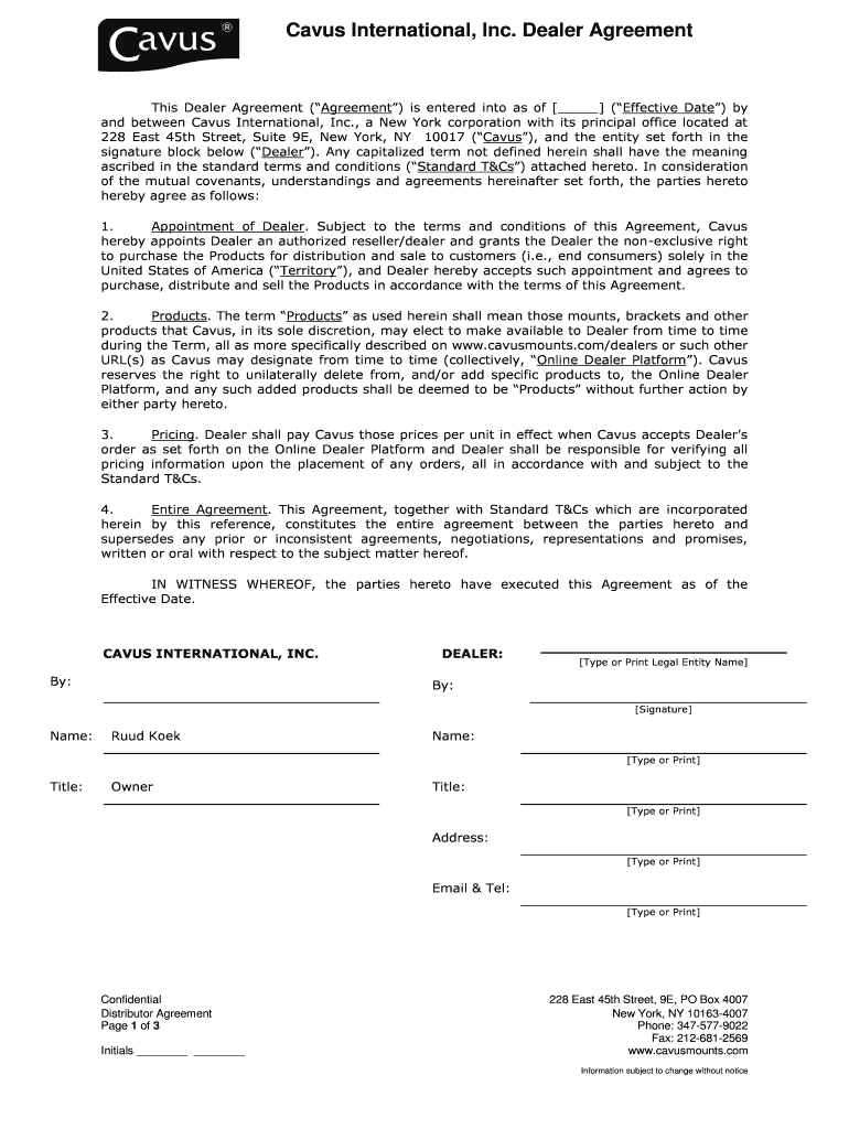 Fillable Online exclusive master distribution agreement SEC.gov Fax Email Print pdfFiller