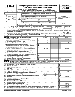 IRS Form 990-T 2018