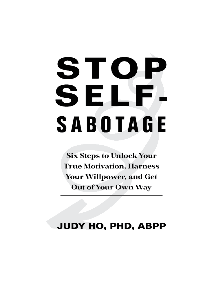 stop self sabotage judy ho pdf Preview on Page 1