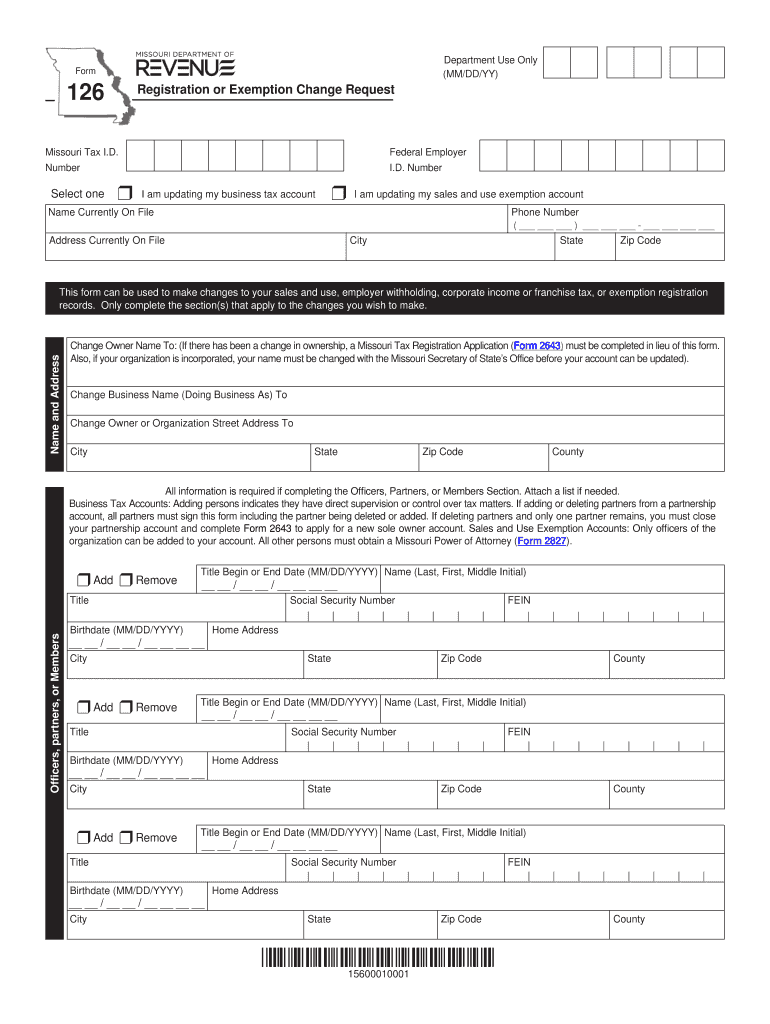 form 126 missouri Preview on Page 1