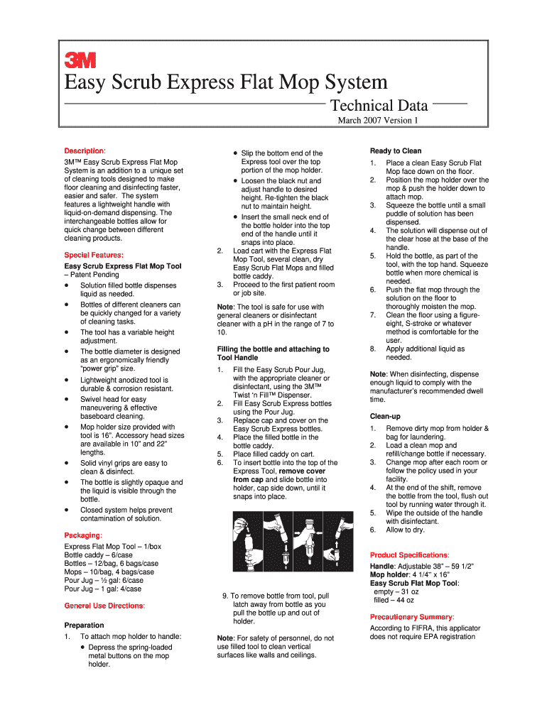 Fillable Online 1515Easy Scrub Express Flat Mop System.doc Fax Email