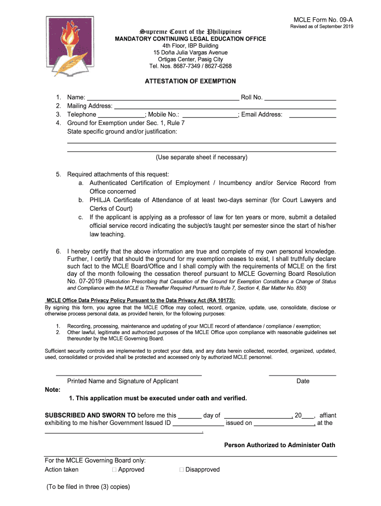 Fillable Online mcle judiciary gov MCLE Form No 09-A Preview on Page 1