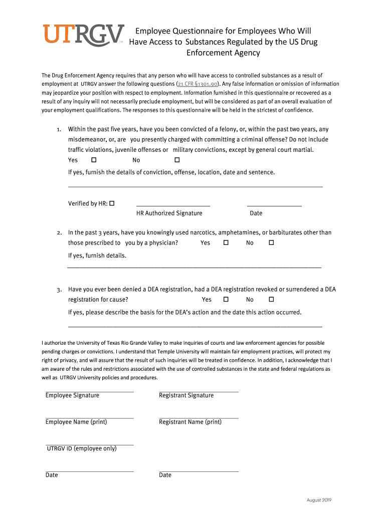 Michigan for Employees Who Will Have Access to Substances Preview on Page 1