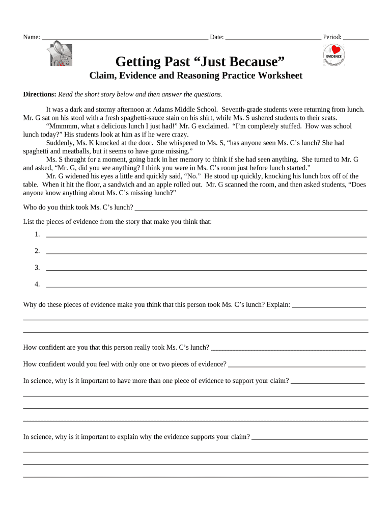 Claim Evidence Reasoning Worksheet - Fill and Sign Printable With Regard To Claim Evidence Reasoning Science Worksheet