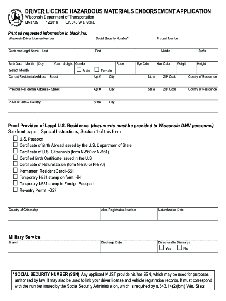 wisconsin endorsement application Preview on Page 1