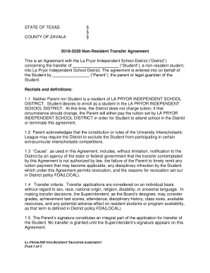 Form 3697, Transfer Agreement - Texas Health and Human ...
