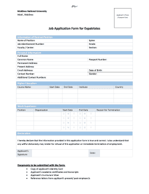 Fillable Online Job Application Form for Expatriates Fax Email Print ...