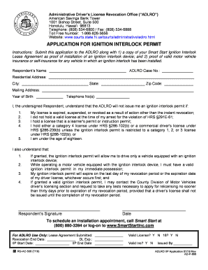 Hawaii Ignition Interlock Permit Application