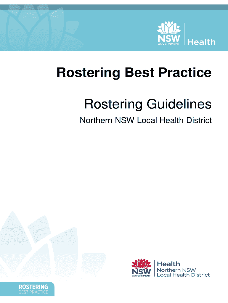 Fillable Online Rostering Best Practice Rostering Guidelines Northern