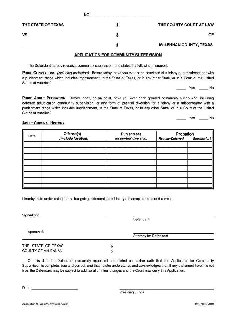 Fillable Online Court Approved Forms McLennan County Fax Email Print