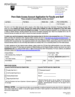 Fillable Online rims psu Access Account Application Form ...