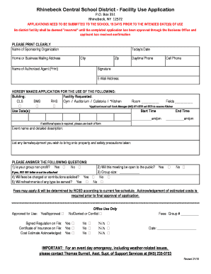 Rhinebeck Central School District - Facility Use Application ...