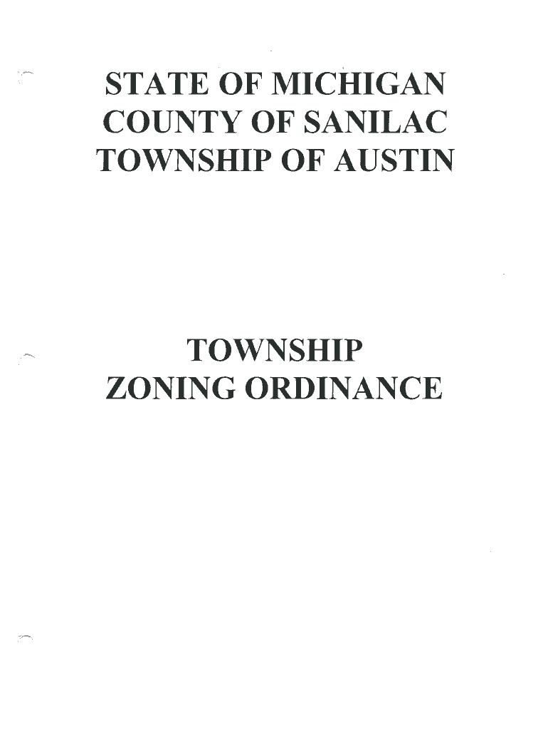 Fillable Online Austin Township Zoning Ordinance Sanilac County Fax