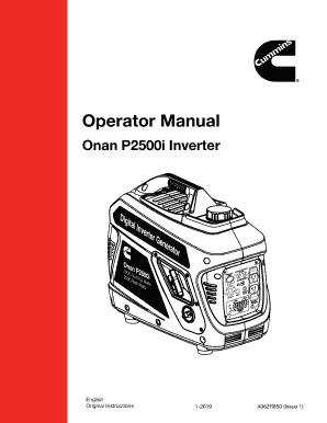 Onan P2500i Inverter Operator Manual
