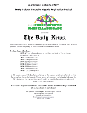 Mardi Gras! Galveston 2019 Umbrella Brigade Registration