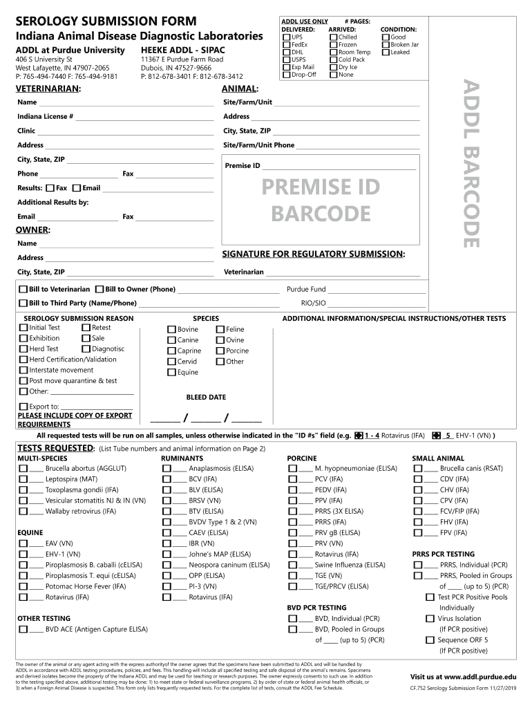 Fillable Online SEROLOGY SUBMISSION FORM Fax Email Print pdfFiller