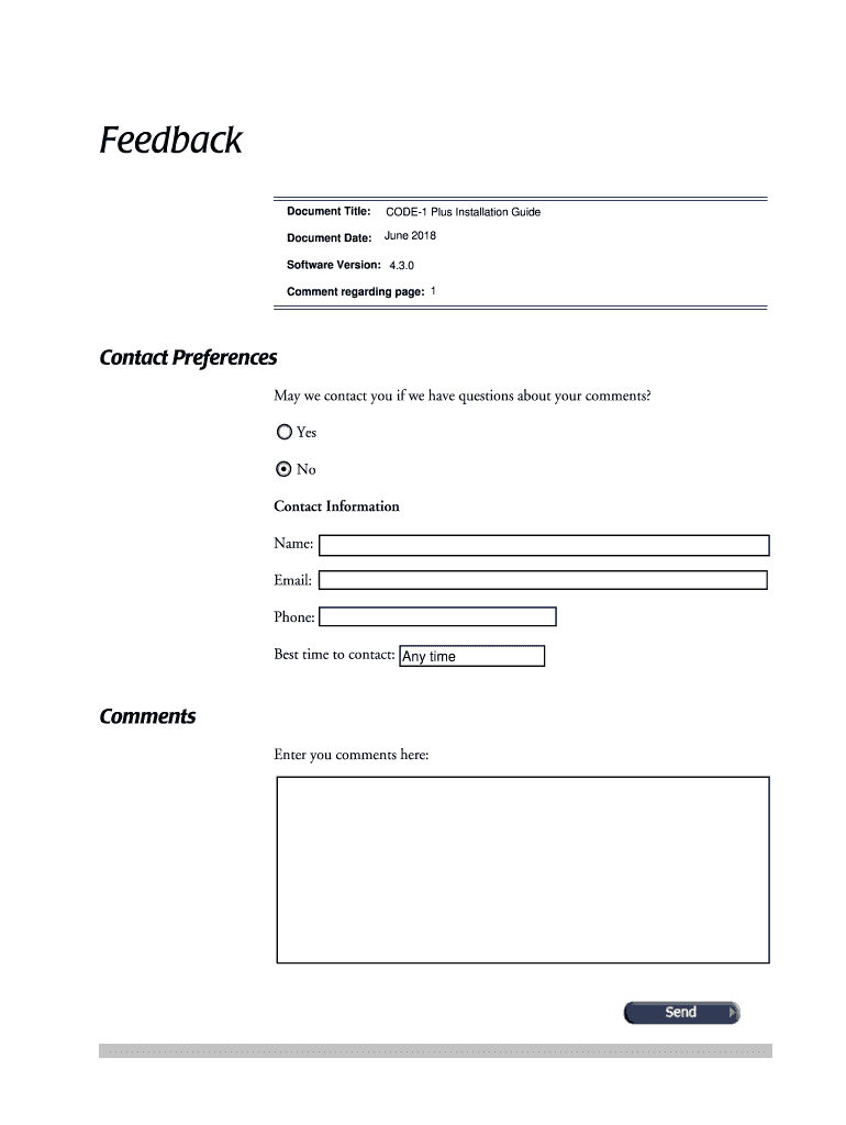 Fillable Online CODE-1 Plus v4.3.0 Installation Guide. CODE-1 Plus v4.3 ...