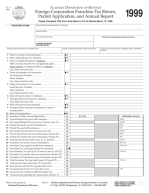 Alabama Foreign Corporation Franchise Tax Return