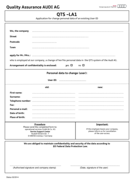Audi AG User-ID Change Application