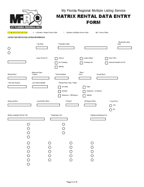 MLS Rental Property Listing Form