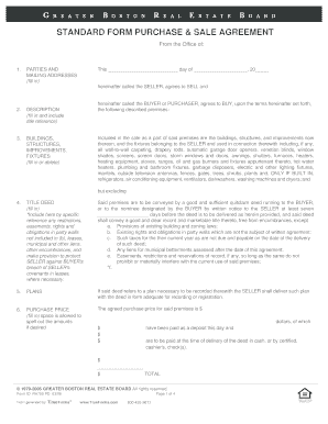 Standard Form Purchase and Sale Agreement