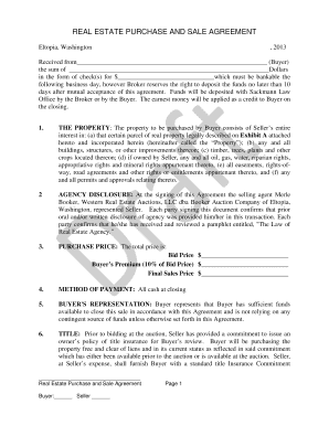 Washington Real Estate Purchase and Sale Agreement