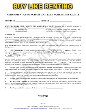 Assignment of Purchase and Sale Agreement Rights