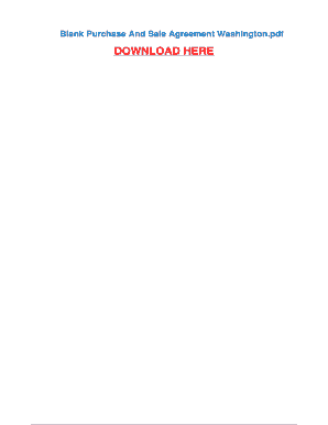 Washington Purchase and Sale Agreement